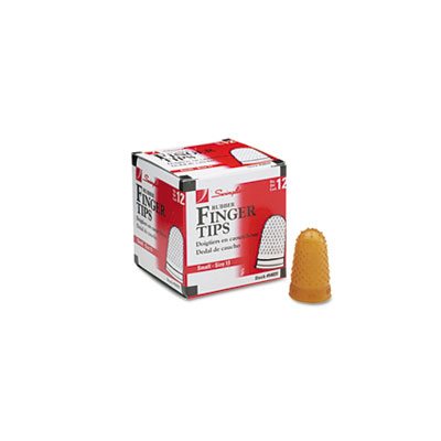 Rubber Finger Tips, 11 (Small), Amber, Dozen