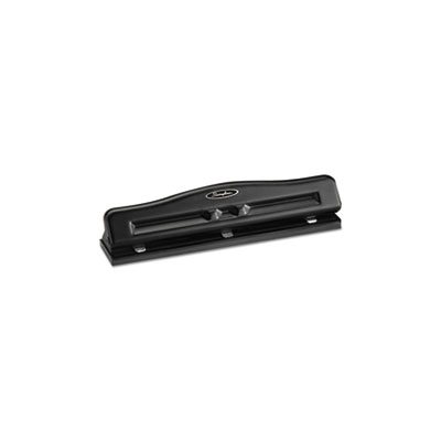 11-Sheet Commercial Adjustable Three-Hole Punch, 9 / 32" Holes, Black