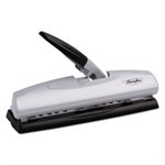 20-Sheet LightTouch Desktop Two-to-Seven-Hole Punch, 9 / 32" Holes, Silver / Black