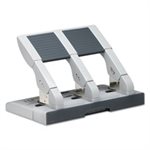 75-Sheet Heavy-Duty Three-Hole Adjustable Punch, 9 / 32" Holes, Putty / Gray
