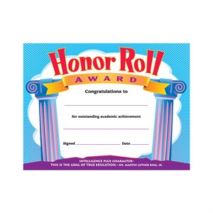 HONOR ROLL AWARD, 8.5 X 11