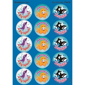 STINKY STICKERS, SEA ANIMALS, BLUEBERRY