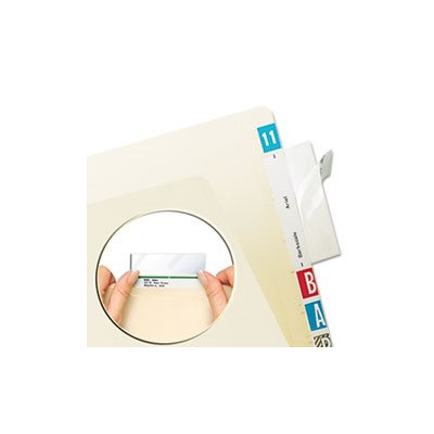 Self-Adhesive Label / File Folder Protector, Top Tab, 3 1 / 2 x 2, Clear, 500 / Box