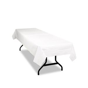 Table Set Poly Tissue Table Cover, 54 x 108, White, 6 / Pack