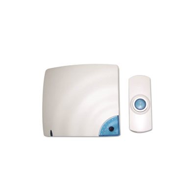 Wireless Doorbell, Battery Operated, 1-3 / 8w x 3 / 4d x 3-1 / 2h, Bone