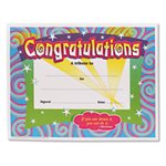 Congratulations Certificates, 8-1 / 2 x 11, White Border, 30 / Pack