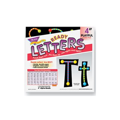 Ready Letters Alpha-Beads Letter Combo Pack, Black,Multiple Colors, 4"h, 216 / Set