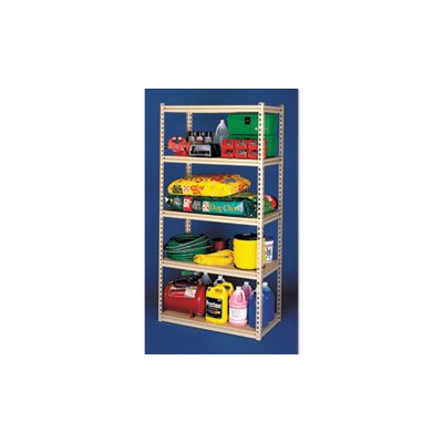 Stur-D-Stor Shelving, Five-Shelf, 48w x 24d x 84h, Sand