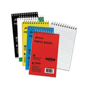 Wirebound Pocket Memo Book, Narrow, 5 x 3, White, 50 Sheets