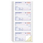 Money / Rent Receipt Spiral Book, 2-3 / 4 x 4 3 / 4, 2-Part Carbonless, 200 Sets / Book