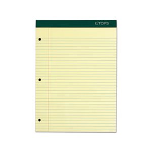 Double Docket Writing Pad, 8 1 / 2 x 11 3 / 4, Canary, 100 Sheets