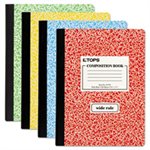 Composition Book w / Hard Cover, Legal / Wide, 9 3 / 4 x 7 1 / 2, White, 100 Sheets