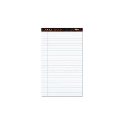 Docket Ruled Perforated Pads, 8 1 / 2 x 14, White, 50 Sheets, Dozen