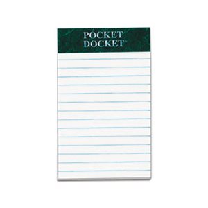 Docket Ruled Perforated Pads, Legal / Wide, 3 x 5, White, 50 Sheets, Dozen