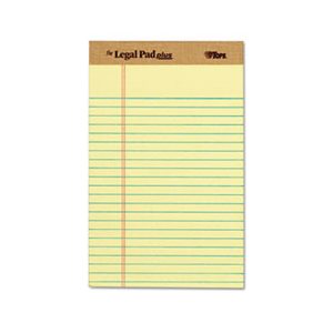 "The Legal Pad" Ruled Perforated Pads, Narrow, 5 x 8, Canary, Dozen