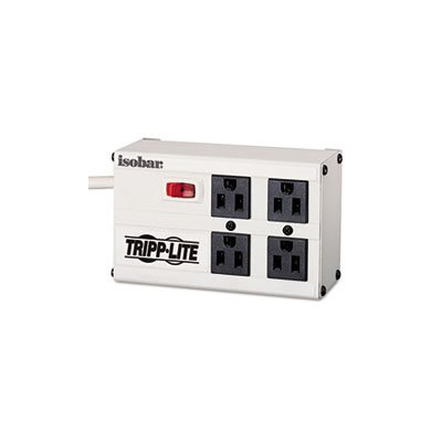 ISOBAR4 Isobar Surge Suppressor, 4 Outlets, 6 ft Cord, 3300 Joules, Light Gray