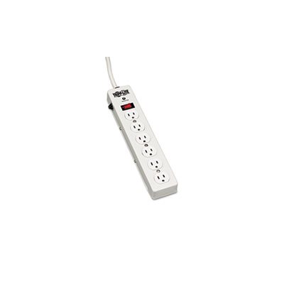 TLM606HJ Surge Suppressor, 6 Outlets, 6 ft Cord, 1340 Joules, Light Gray