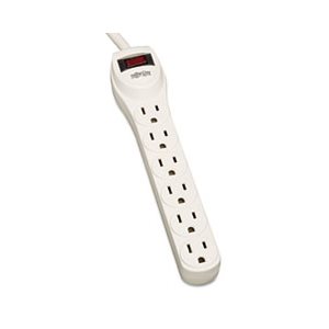 TLP602 Surge Suppressor, 6 Outlets, 2 ft Cord, 180 Joules, Light Gray