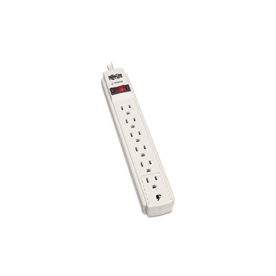 Protect It! Surge Suppressor, 6 Outlets, 15 ft Cord, 790 Joules, Light Gray