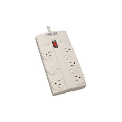 TLP808 Surge Suppressor, 8 Outlets, 8 ft Cord, 1440 Joules, Light Gray