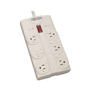 TLP808 Surge Suppressor, 8 Outlets, 8 ft Cord, 1440 Joules, Light Gray