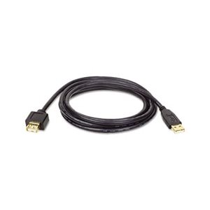 USB 2.0 Gold Extension Cable, 6 ft, Black