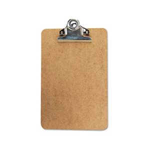 Hardboard Clipboard, 3 / 4" Capacity, Holds 5w x 8h, Brown