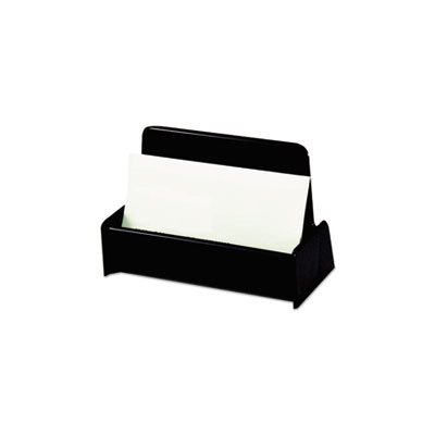 Business Card Holder, Capacity 50 3 1 / 2 x 2 Cards, Black