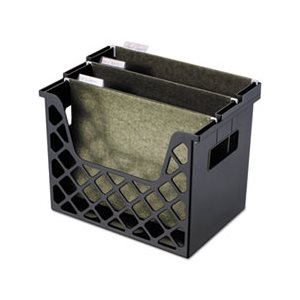 Recycled Desktop File Holder, Plastic, 13 1 / 4 X 8 1 / 2 X 9 5 / 8, Black