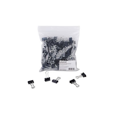 Small Binder Clips, Zip-Seal Bag, 3 / 8" Capacity, 3 / 4" Wide, Black, 144 / Bag