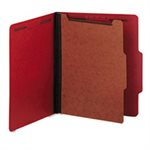 Pressboard Classification Folders, Letter, Four-Section, Ruby Red, 10 / Box