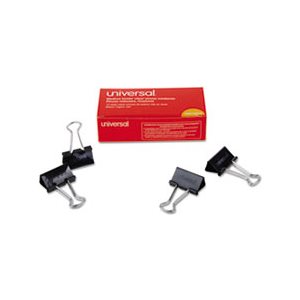 Medium Binder Clips, 5 / 8" Capacity, 1 1 / 4" Wide, Black, 12 / Box