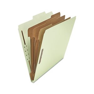 Pressboard Classification Folder, Letter, Eight-Section, Gray-Green, 10 / Box