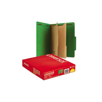 Classification Folders, PRESSBOARD, Letter, Six-Section, Emerald Green, 10 / Box