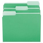 File Folders, 1 / 3 Cut One-Ply Tab, Letter, Green / Light Green, 100 / Box