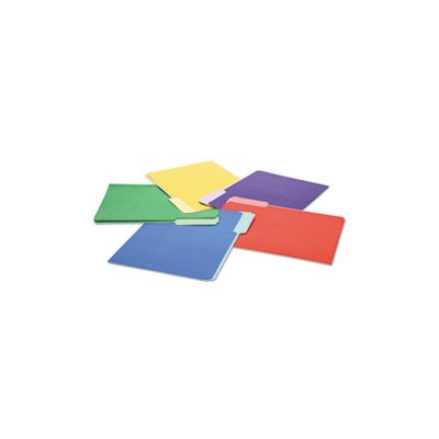 File Folders, 1 / 3 Cut Single-Ply Top Tab, Letter, Assorted, 100 / Box