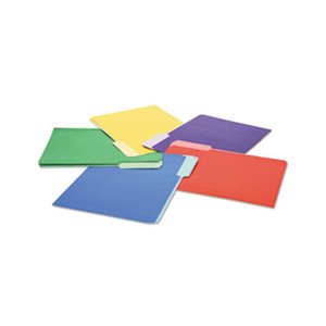 File Folders, 1 / 3 Cut Single-Ply Top Tab, Letter, Assorted, 100 / Box