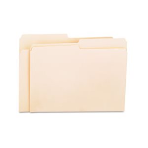 File Folders, 1 / 2 Cut, One-Ply Top Tab, Letter, Manila, 100 / Box