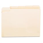 File Folders, 1 / 5 Cut Assorted, One-Ply Top Tab, Letter, Manila, 100 / Box