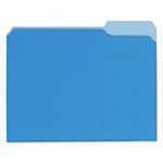 Recycled Interior File Folders, 1 / 3 Cut Top Tab, Letter, Blue, 100 / Box