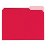 Recycled Interior File Folders, 1 / 3 Cut Top Tab, Letter, Red, 100 / Box
