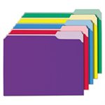 Recycled Interior File Folders, 1 / 3 Cut Top Tab, Letter, Assorted, 100 / Box