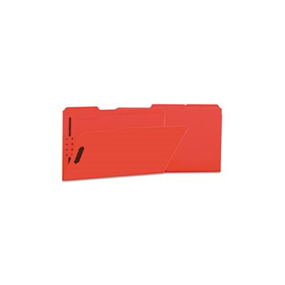 Deluxe Reinforced Top Tab Folders, 2 Fasteners, 1 / 3 Tab, Legal, Red, 50 / Box