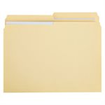 File Folders, 1 / 2 Cut, Two-Ply Top Tab, Letter, Manila, 100 / Box