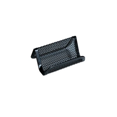 Mesh Metal Business Card Holder, 50 2 1 / 4 x 4 cards, Black