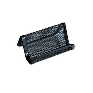 Mesh Metal Business Card Holder, 50 2 1 / 4 x 4 cards, Black