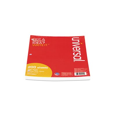 Filler Paper, 8 1 / 2 x 11, College Rule, White, 200 Sheets / Pack