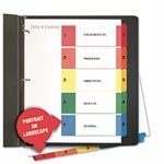Table of Contents Dividers, Assorted Color 5-Tab, 1-5, Letter, White, 6 / Pack