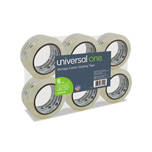 Heavy-Duty Acrylic Box Sealing Tape, 48mm x 50m, 3" Core, Clear, 6 / Pack