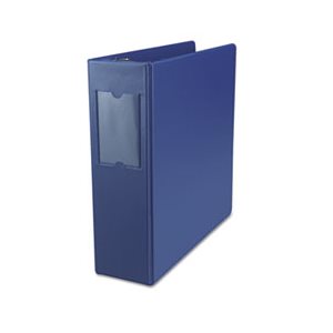 Economy Non-View Round Ring Binder With Label Holder, 3" Capacity, Royal Blue